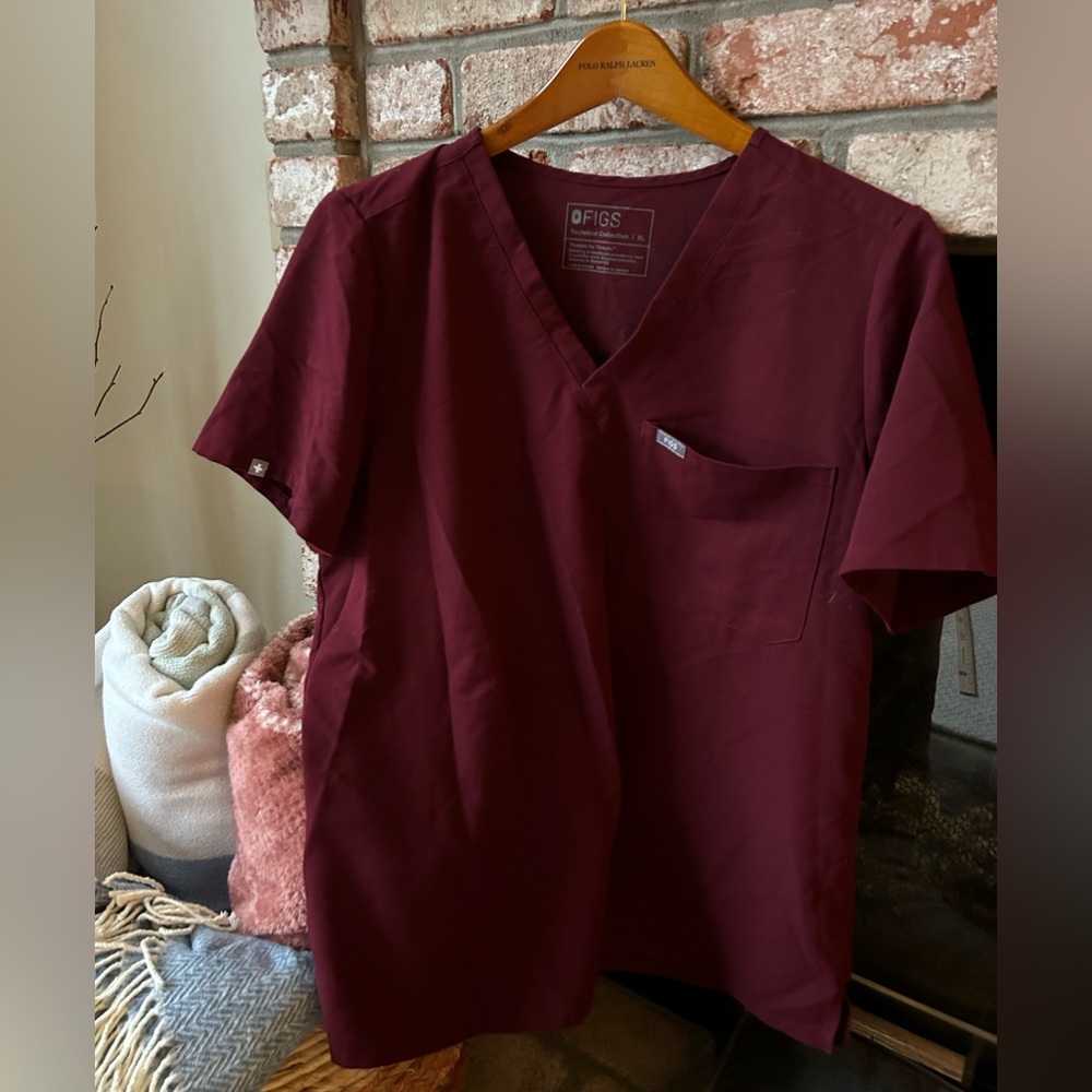 Figs Women's Top in Burgundy